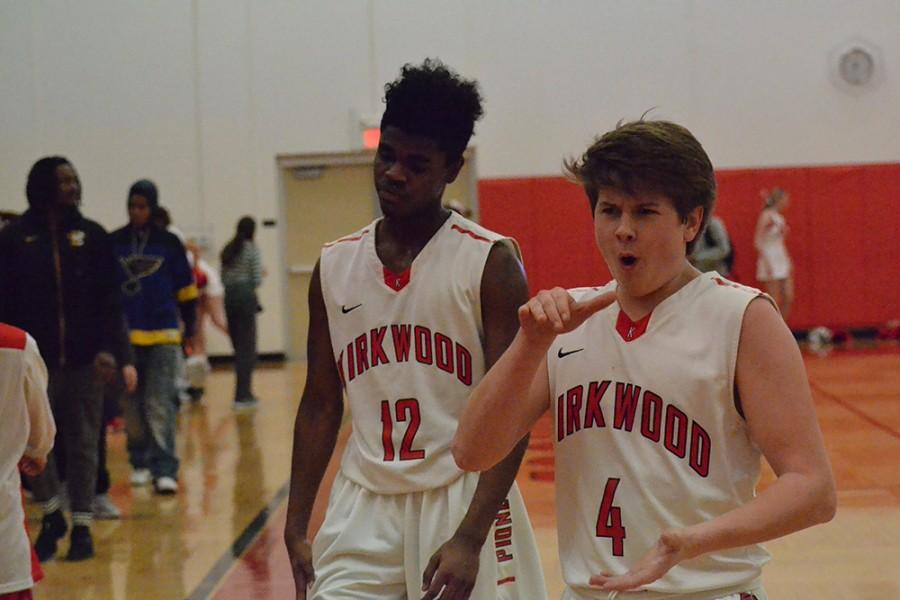 Junior Keyshawn Gilbert and Senior Wyatt Connor celebrate their lead coming into halftime.