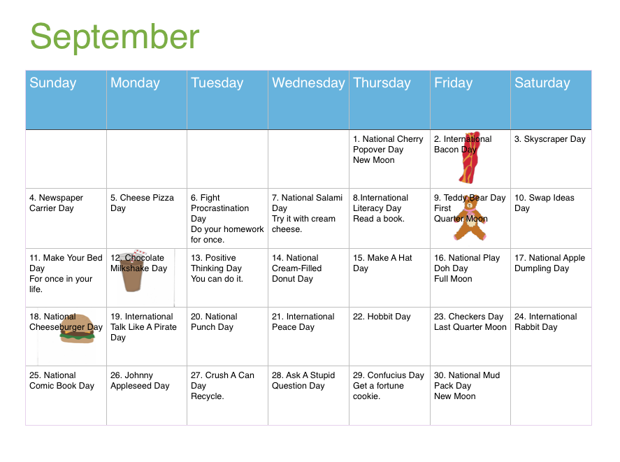 September calendar