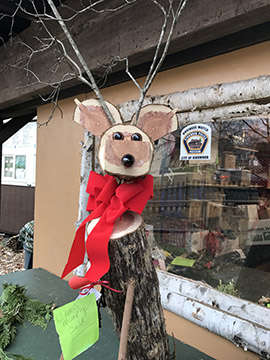 Hand-made reindeer at Kirkwood Farmers Market
