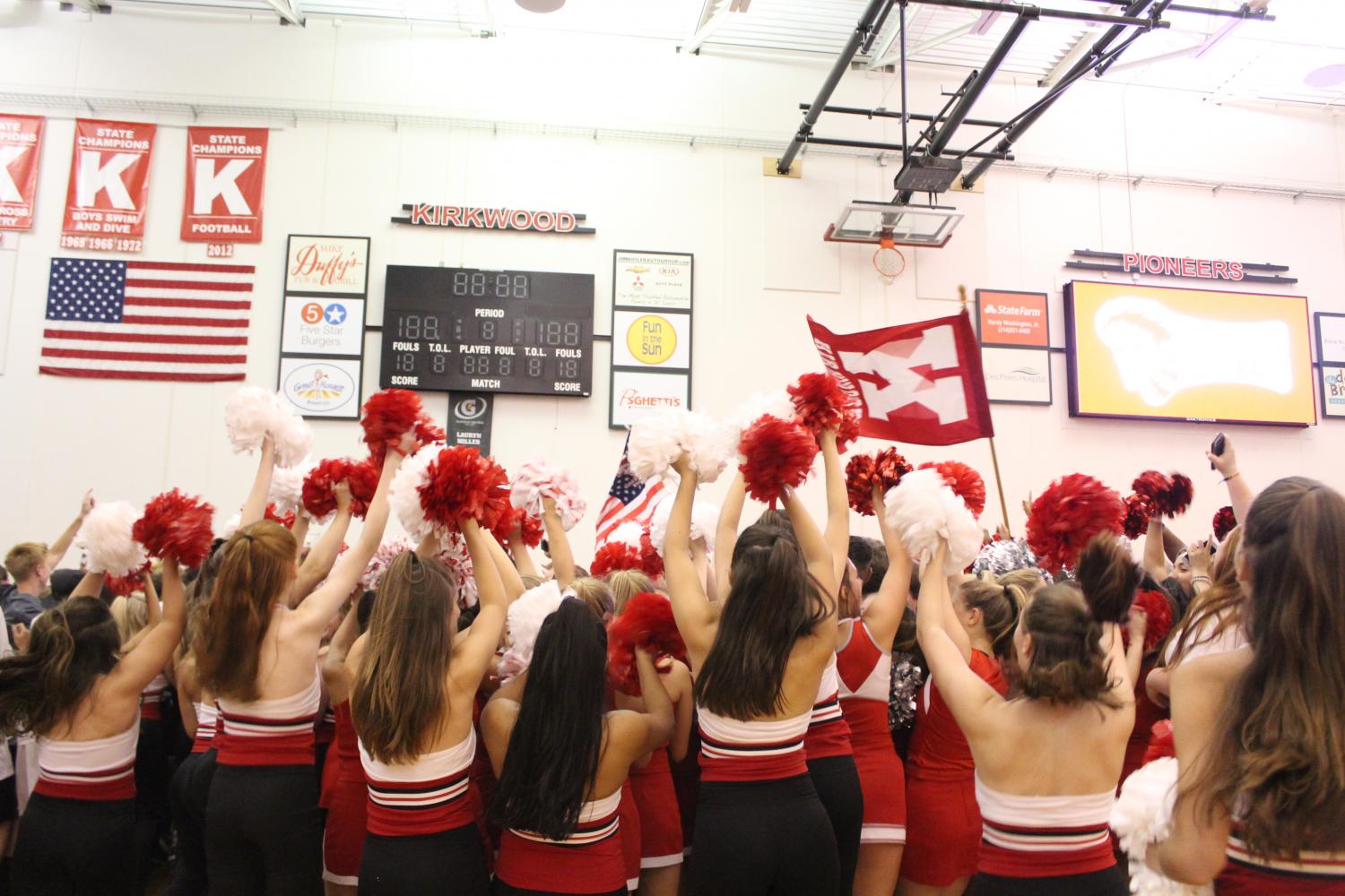 At the end of the pep rally, the KHS community comes together as a school.
