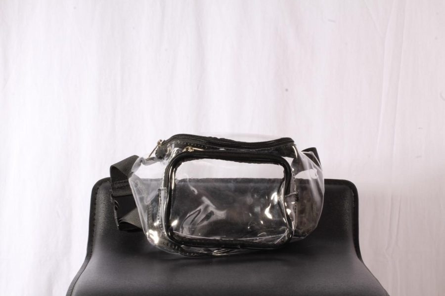 Enterprise Center implemented a new clear bag policy. Bags over a certain size must be clear, such as the fanny pack pictured above.