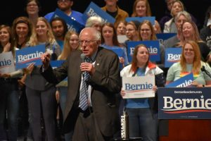 Vermont Senator Bernie Sanders traveled to Missouri Monday, March 9 and spoke to a crowd at Stifel Theatre.