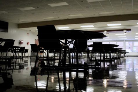 The KHS cafeteria sits undisturbed on Oct. 26, two weeks before students would return in person. 