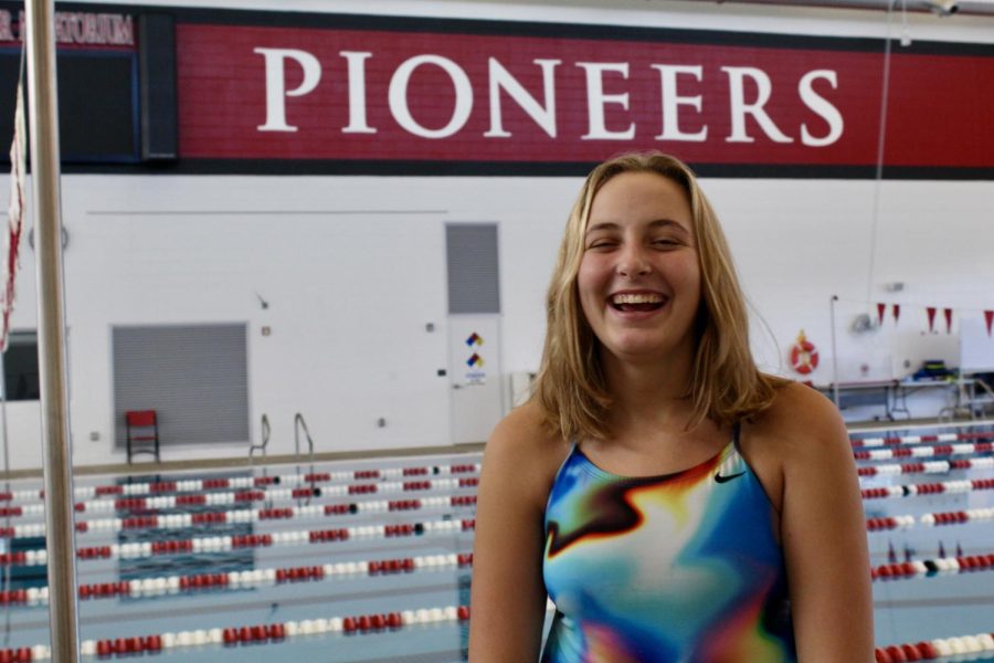 Sonya Lang, freshman, is starting her first year of Kirkwood Swim and Dive.