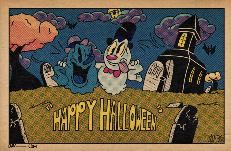 Bonding over the special holiday, the two Spooks wish everybody a happy Halloween.