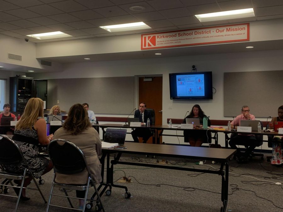 The Board of Education meets to discuss teaching goals and the mission of KSD.