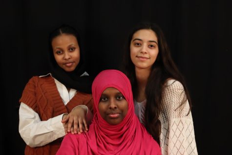 From left to right, Riedwan Iman, Iqra Abdullahi and Jenna Tarroum.