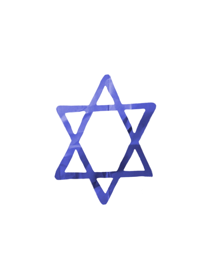 The star of david, made of two triangles opposing each other, is a symbol of Judaism. 