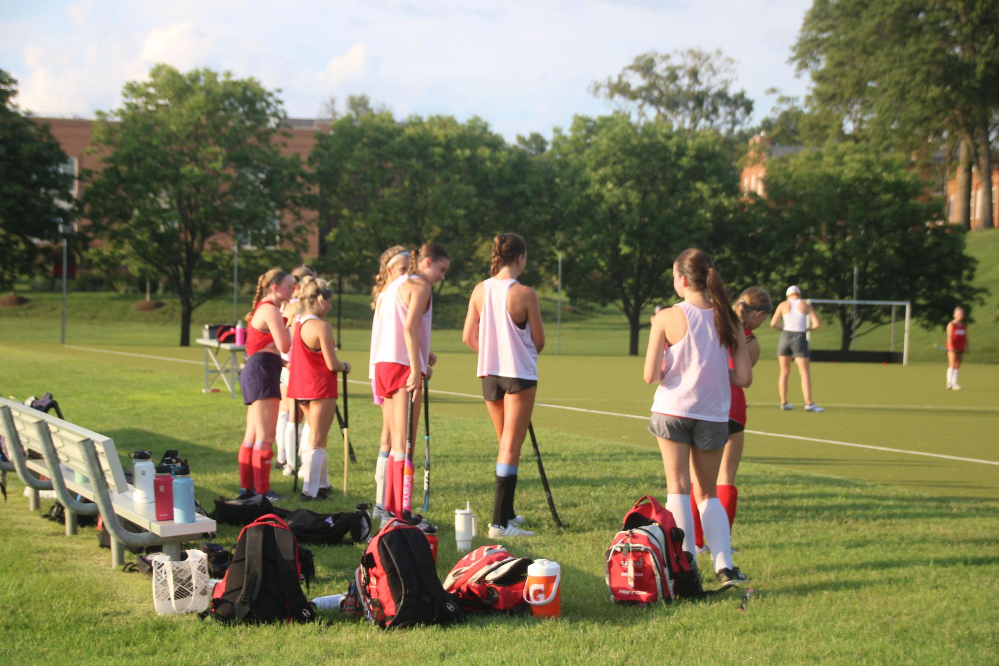 The Kirkwood Girls Field Hockey varsity team prepares for their first game on 8/25