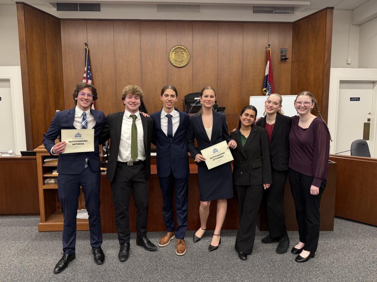 The KHS mock trial club gives students the opportunity to engage in essential parts of a trial, acting as witnesses or attorneys in a competitive environment.
